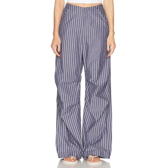 Enza Costa Poplin Flight Pants Navy & White